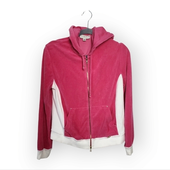 St. John Sport by Marie Gray Tops - St. JOHN sport velour type 70s style kangaroo pocket zip front jacket size s